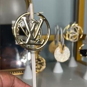 Gold Monogram Earrings